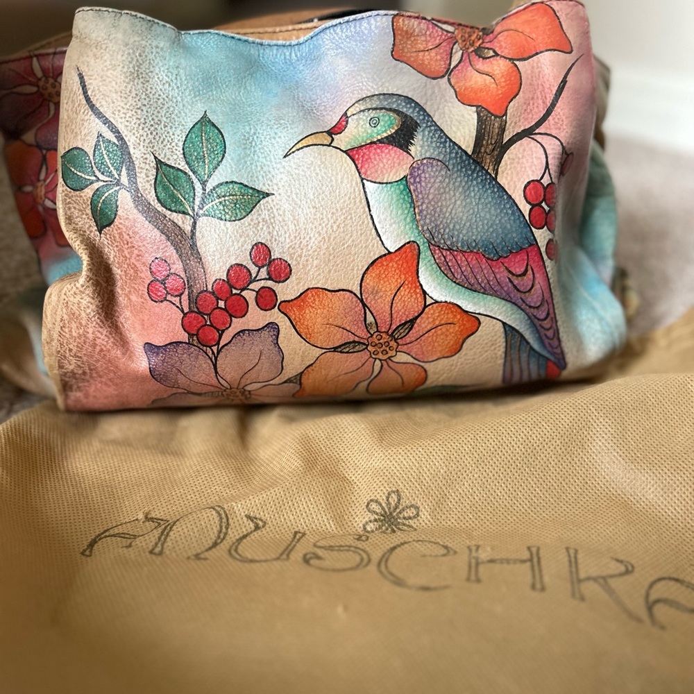 Anuschka Leather Hummingbird Hobo